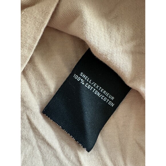 Seven for all Mankind Shirt Size Small Tan Ruched Puff Sleeve V Neck Casual Top - Picture 6 of 6